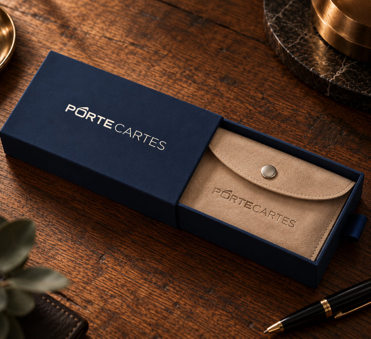 Emballage cadeau du porte-cartes personnalisé