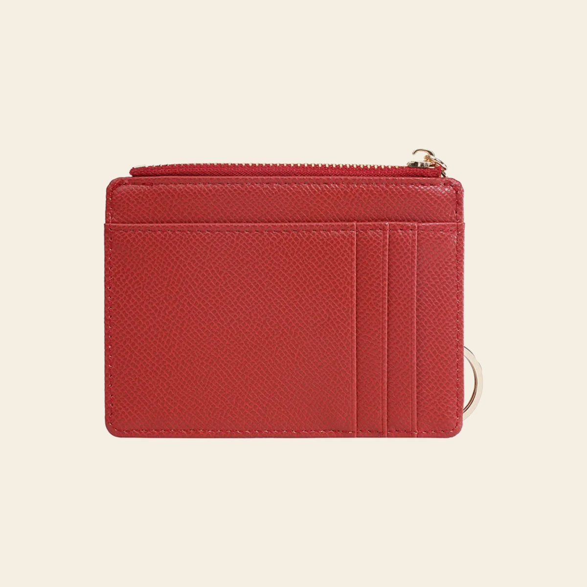Porte-cartes en cuir porte-clés zippé