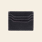Porte-cartes en cuir plat zippé