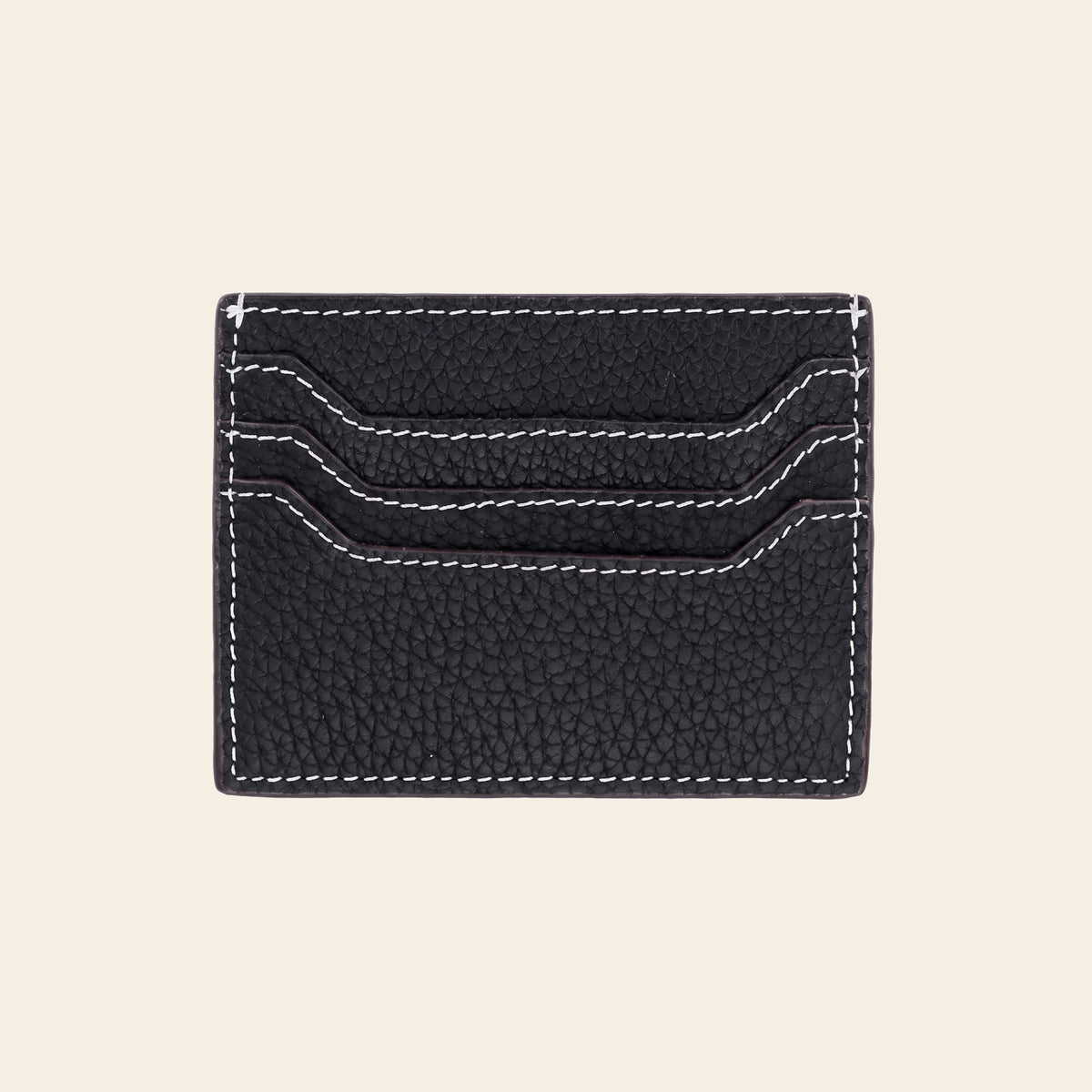 Porte-cartes en cuir plat zippé