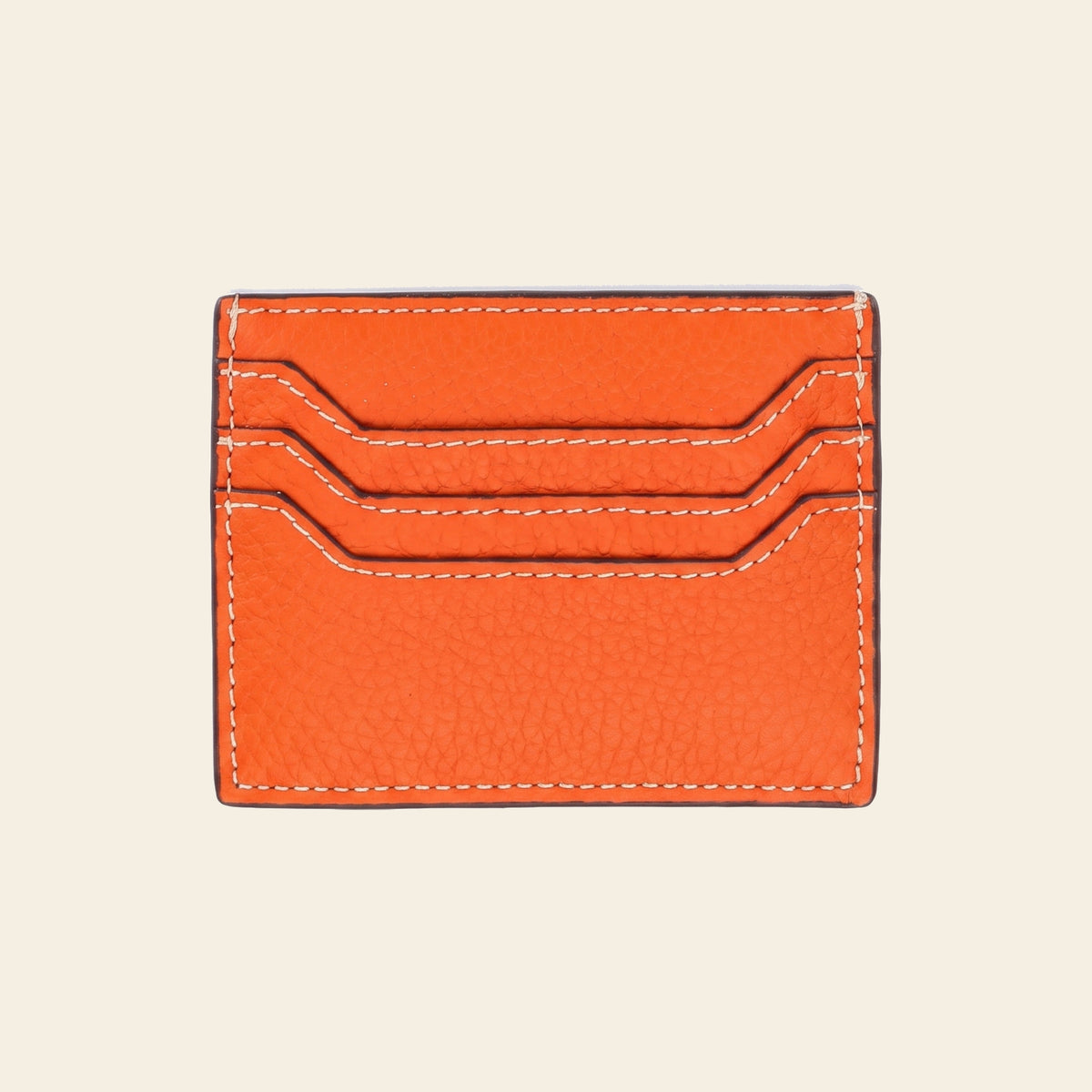 Porte-cartes en cuir plat zippé