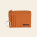 Porte-cartes en cuir porte-clés zippé