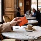 Porte-cartes en cuir plat zippé