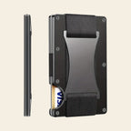 Porte-cartes en aluminium pour homme élastique automatique pop-up sécurisé anti-RFID