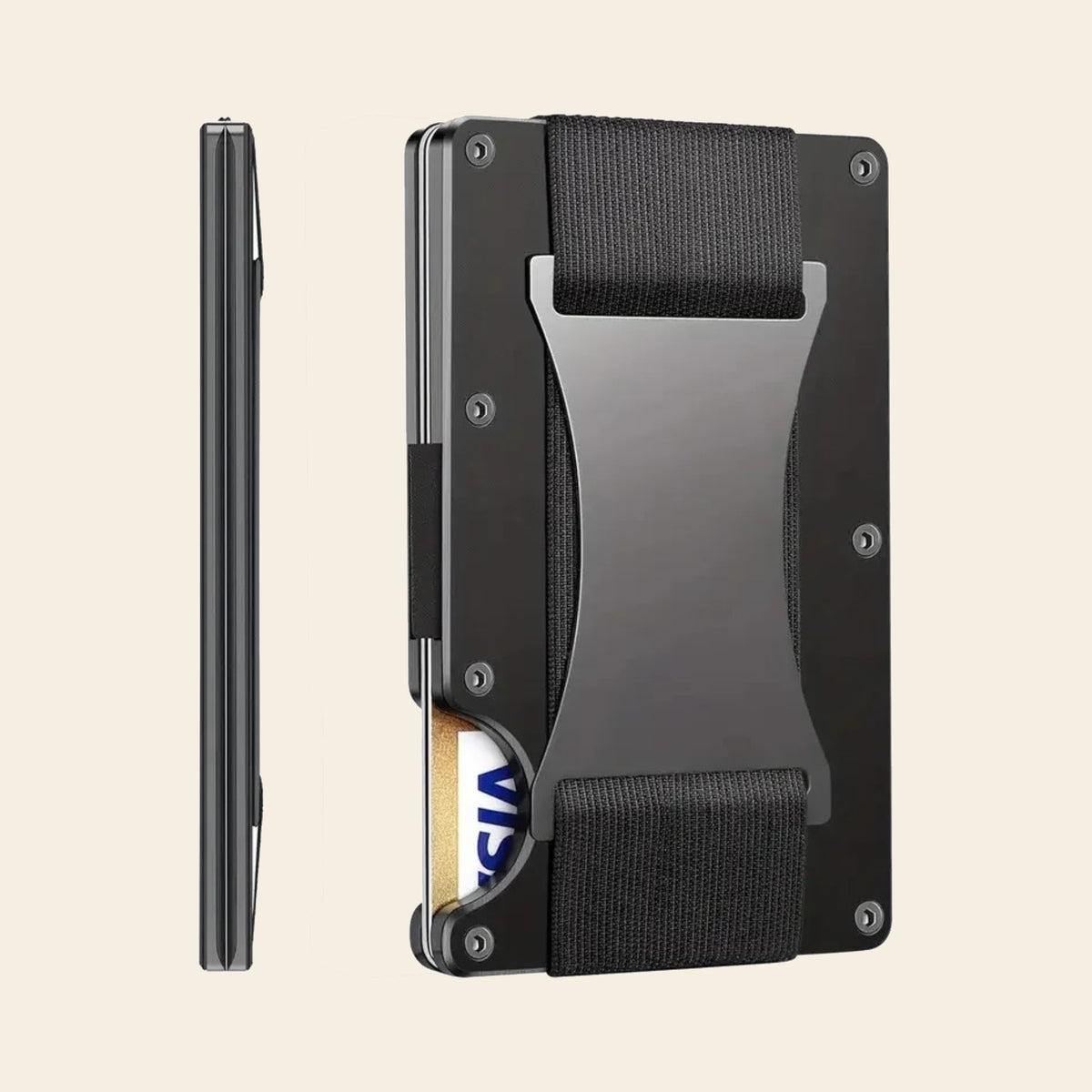 Porte-cartes en aluminium pour homme élastique automatique pop-up sécurisé anti-RFID