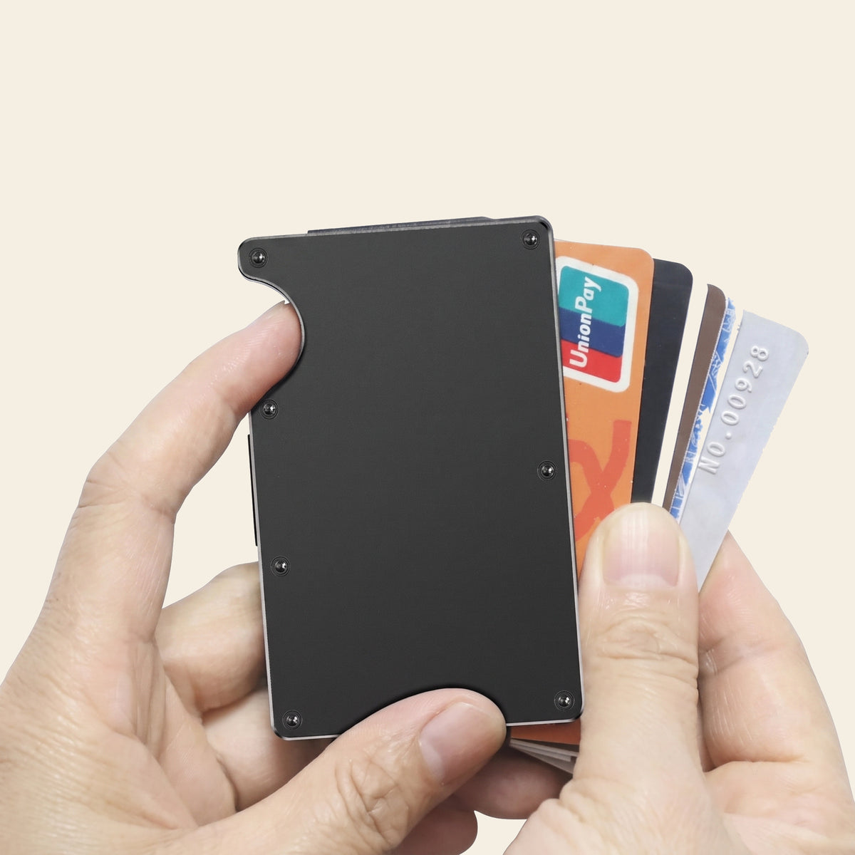 Porte-cartes en aluminium pour homme élastique automatique pop-up sécurisé anti-RFID