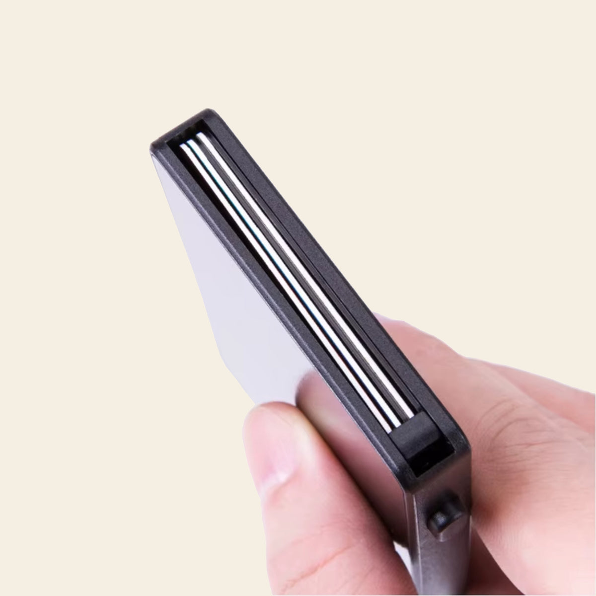 Porte-cartes en aluminium pour homme rigide automatique pop-up sécurisé anti-RFID