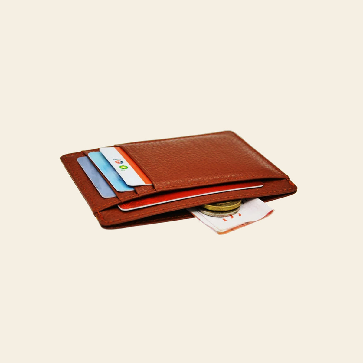 Porte-cartes en cuir luxe pour femme minimaliste fin