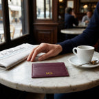 Porte-cartes en cuir luxe pour femme personnalisé initiales