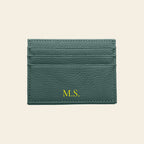 Porte-cartes en cuir luxe pour femme personnalisé initiales