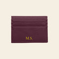 Porte-cartes en cuir luxe pour femme personnalisé initiales
