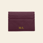 Porte-cartes en cuir luxe pour femme personnalisé initiales