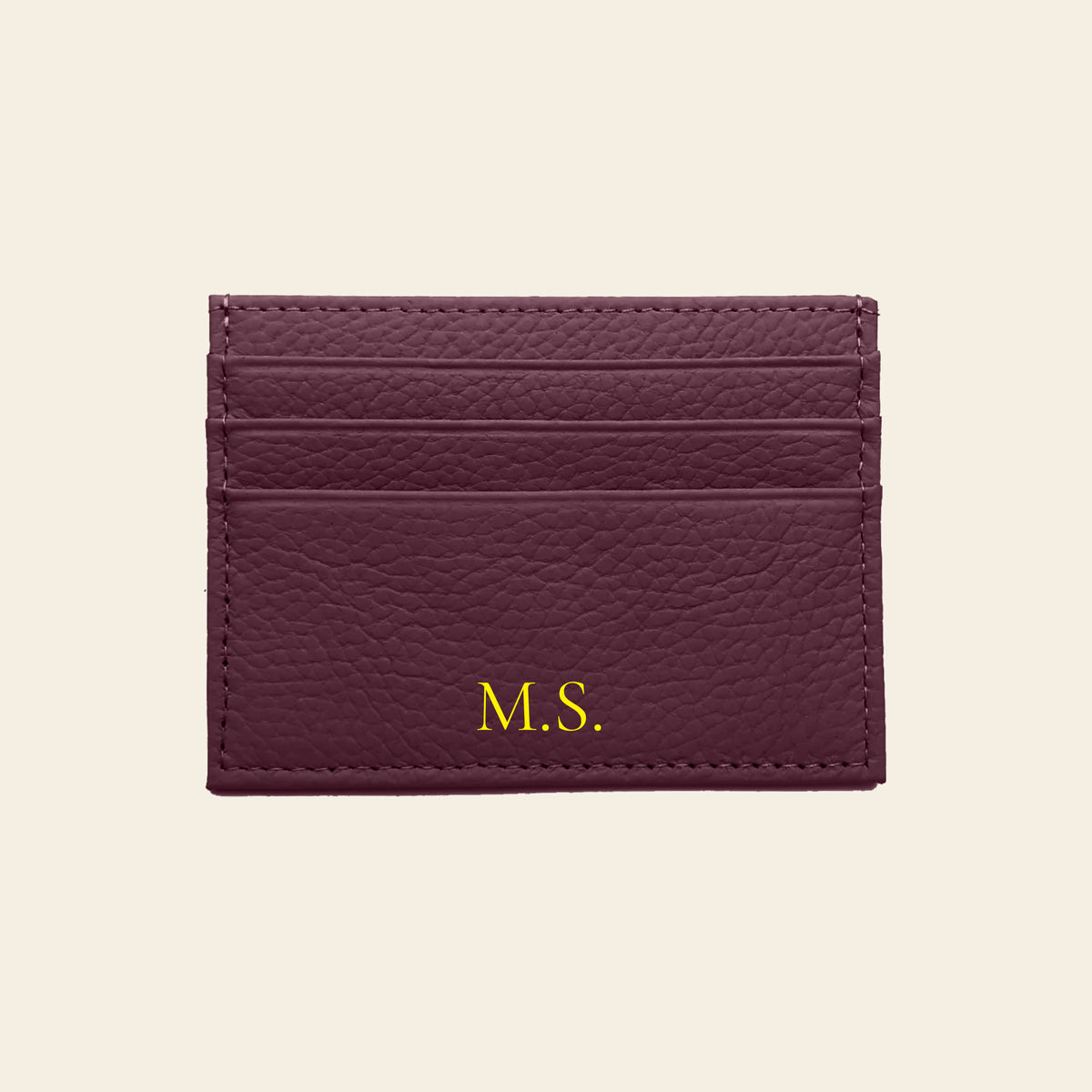 Porte-cartes en cuir luxe pour femme personnalisé initiales