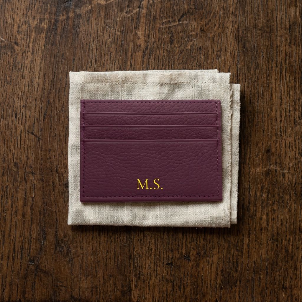 Porte-cartes en cuir luxe pour femme personnalisé initiales