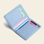 Porte-cartes en cuir luxe pour femme pliable 2 volets