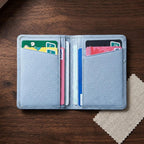 Porte-cartes en cuir luxe pour femme pliable 2 volets