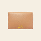 Porte-cartes en cuir luxe pour femme pliable personnalisé initiales