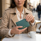 Porte-cartes en cuir luxe pour femme pliable personnalisé initiales