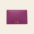 Porte-cartes en cuir luxe pour femme pliable personnalisé initiales