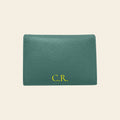 Porte-cartes en cuir luxe pour femme pliable personnalisé initiales