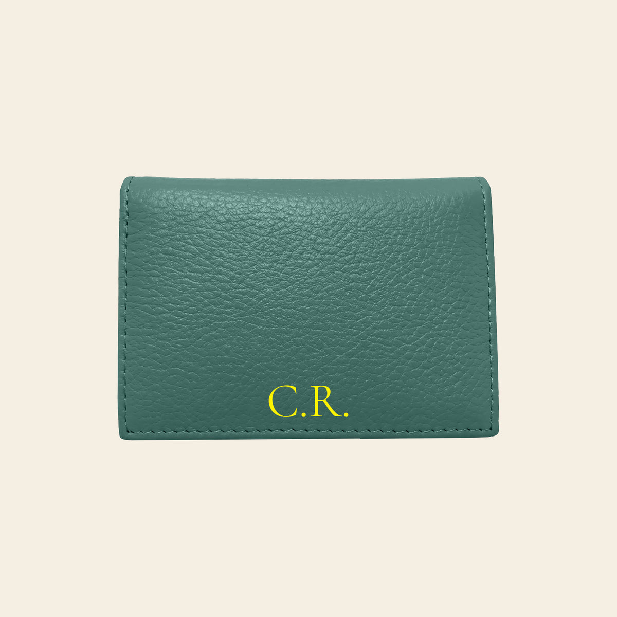 Porte-cartes en cuir luxe pour femme pliable personnalisé initiales