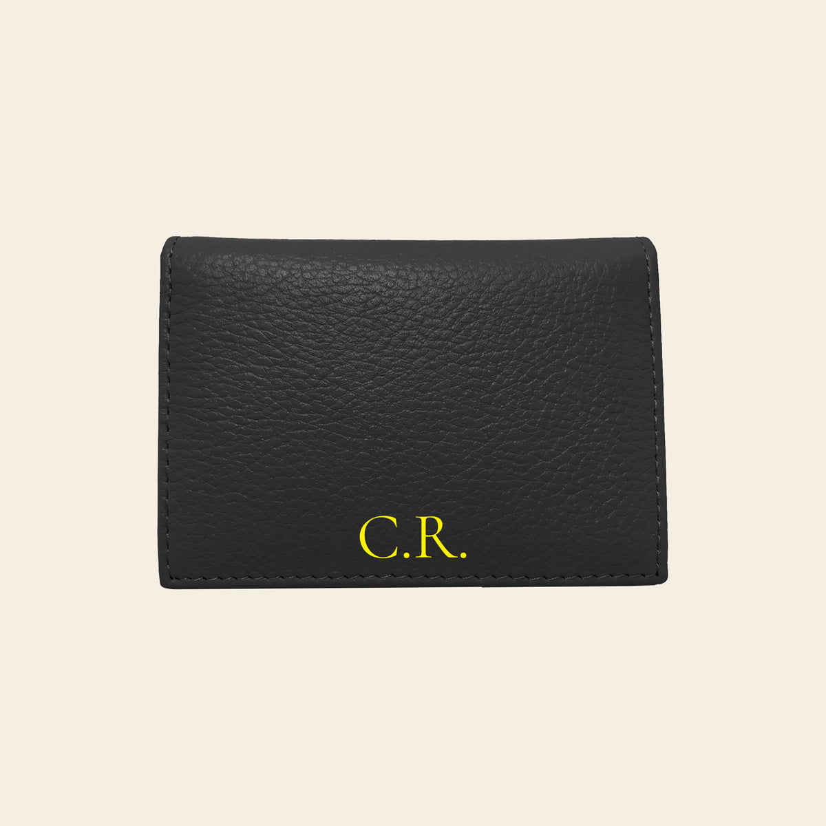 Porte-cartes en cuir luxe pour femme pliable personnalisé initiales
