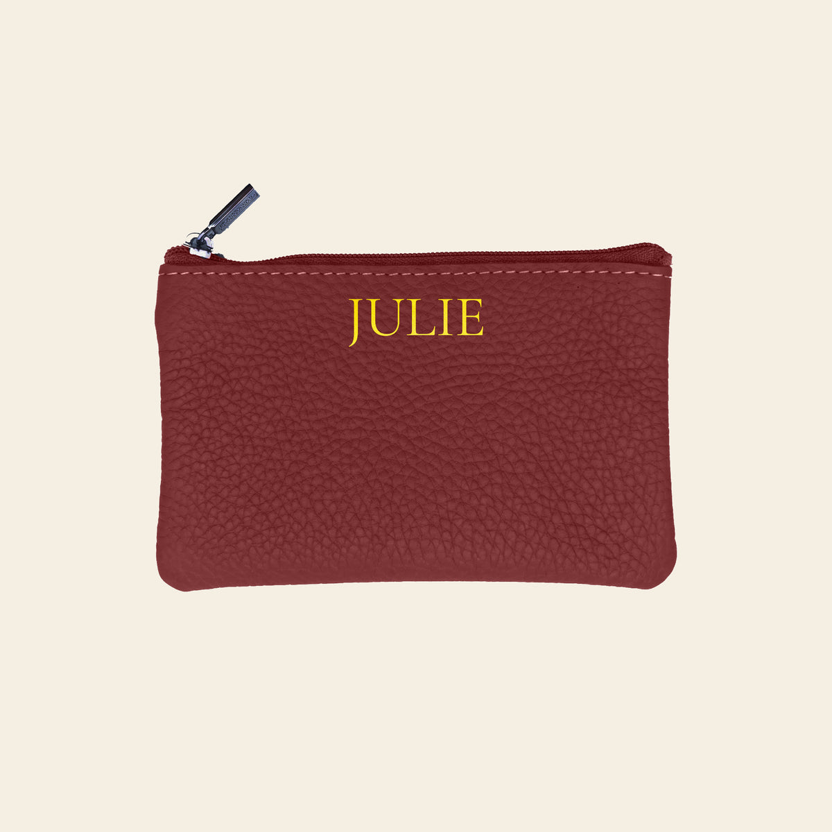 Porte-cartes en cuir luxe pour femme pochette zippé porte monnaie personnalisé