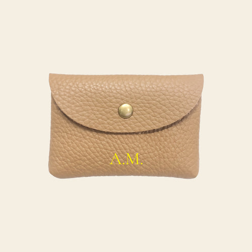 Porte-cartes en cuir luxe pour femme porte monnaie personnalisé initiales