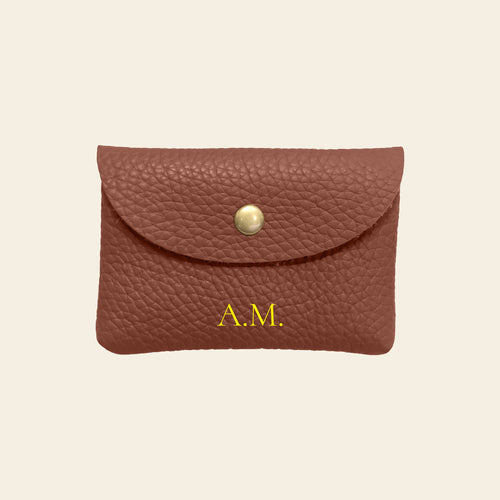 Porte-cartes en cuir luxe pour femme porte monnaie personnalisé initiales