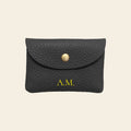 Porte-cartes en cuir luxe pour femme porte monnaie personnalisé initiales