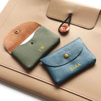 Porte-cartes en cuir luxe pour femme porte monnaie personnalisé initiales