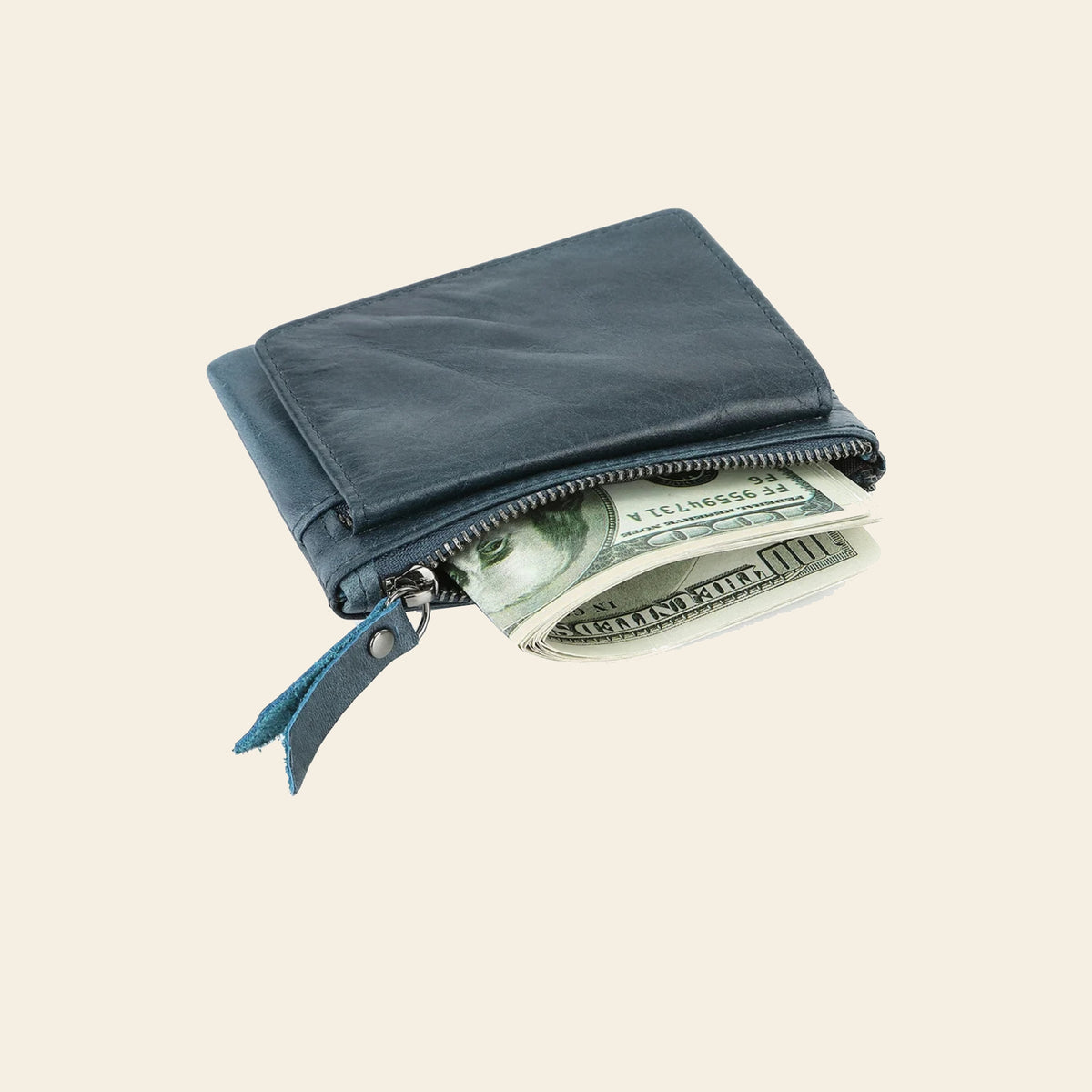Porte-cartes en cuir luxe pour femme porte monnaie zippé compact