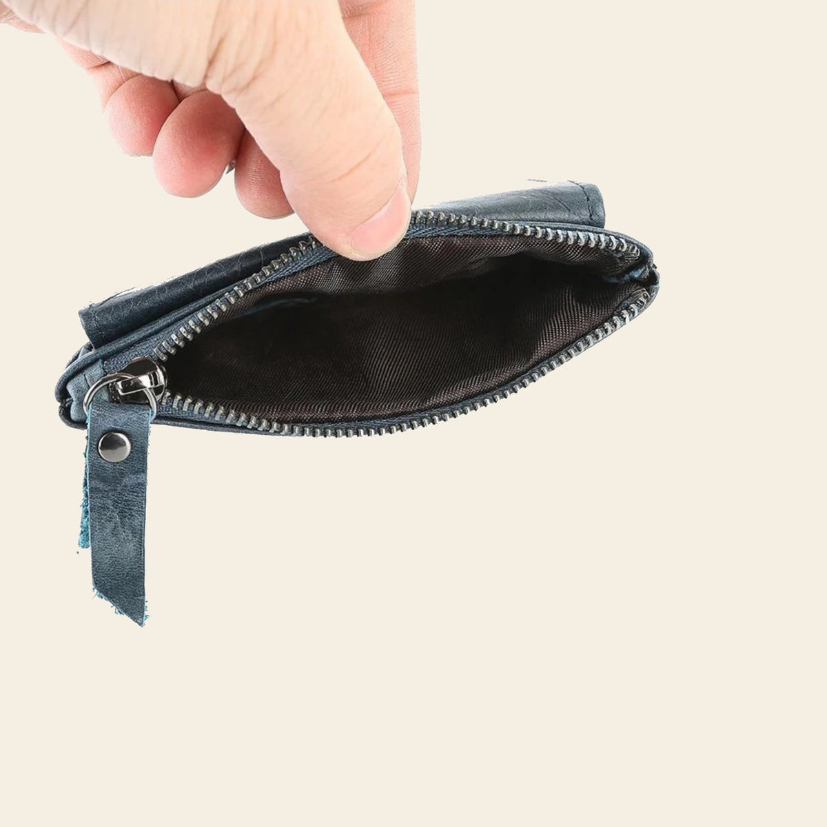 Porte-cartes en cuir luxe pour femme porte monnaie zippé compact