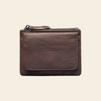 Porte-cartes en cuir luxe pour femme porte monnaie zippé compact