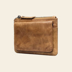 Porte-cartes en cuir luxe pour femme porte monnaie zippé compact