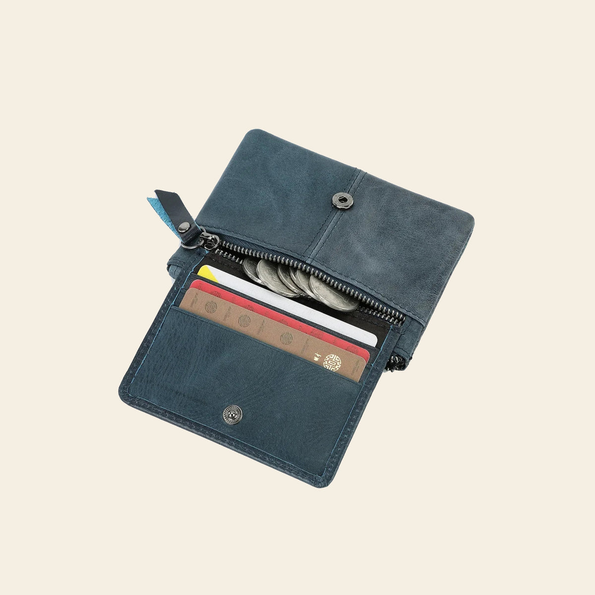 Porte-cartes en cuir luxe pour femme porte monnaie zippé compact