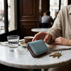 Porte-cartes en cuir luxe pour femme zippé accordéon grande capacité
