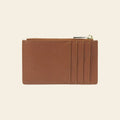 Porte-cartes en cuir luxe pour femme zippé fin