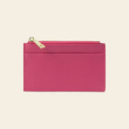 Porte-cartes en cuir luxe pour femme zippé fin