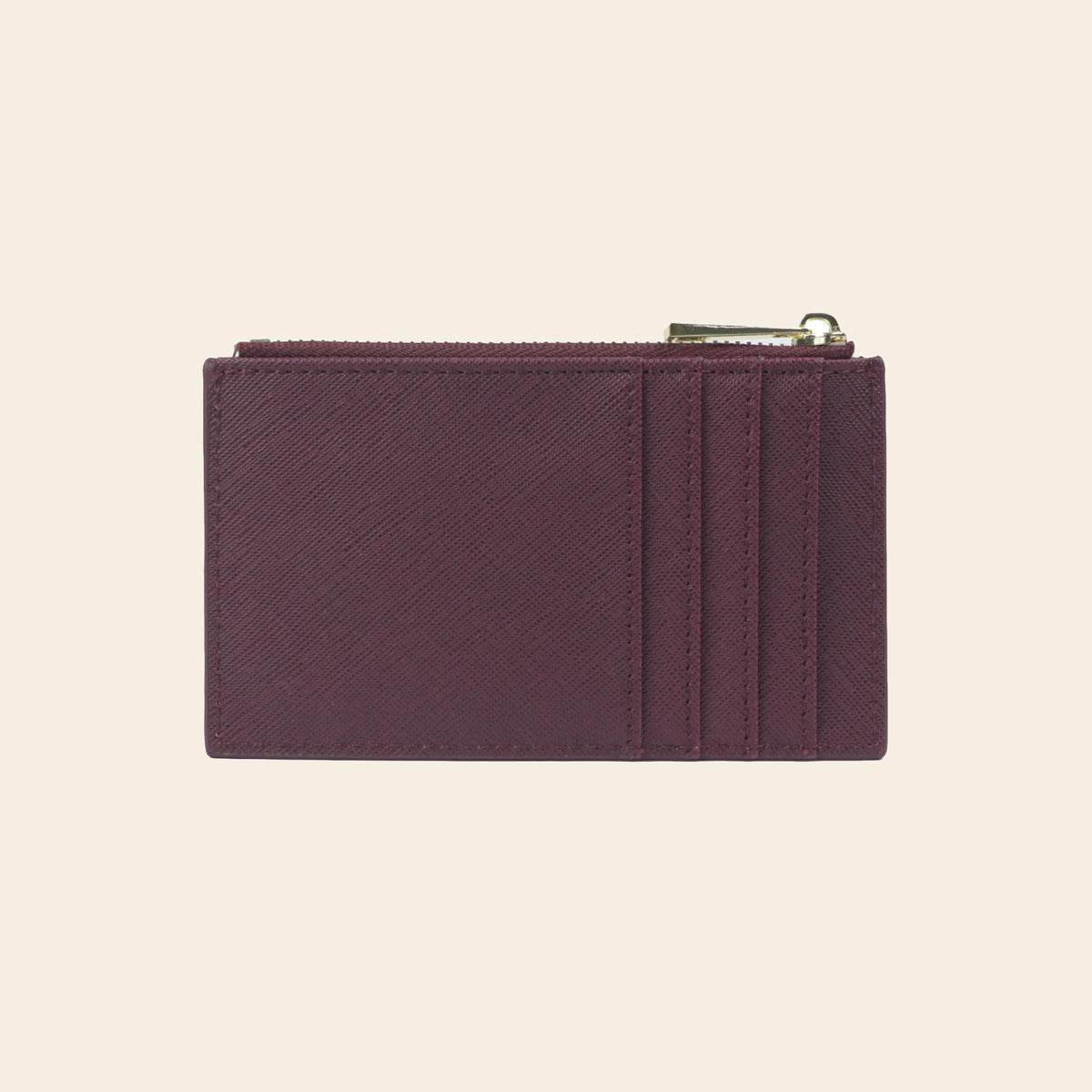 Porte-cartes en cuir luxe pour femme zippé fin