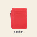 Porte-cartes en cuir luxe pour femme zippé vertical personnalisé