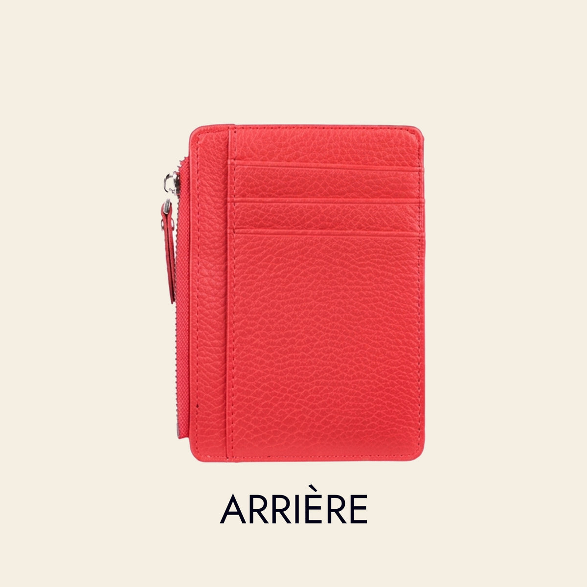 Porte-cartes en cuir luxe pour femme zippé vertical personnalisé