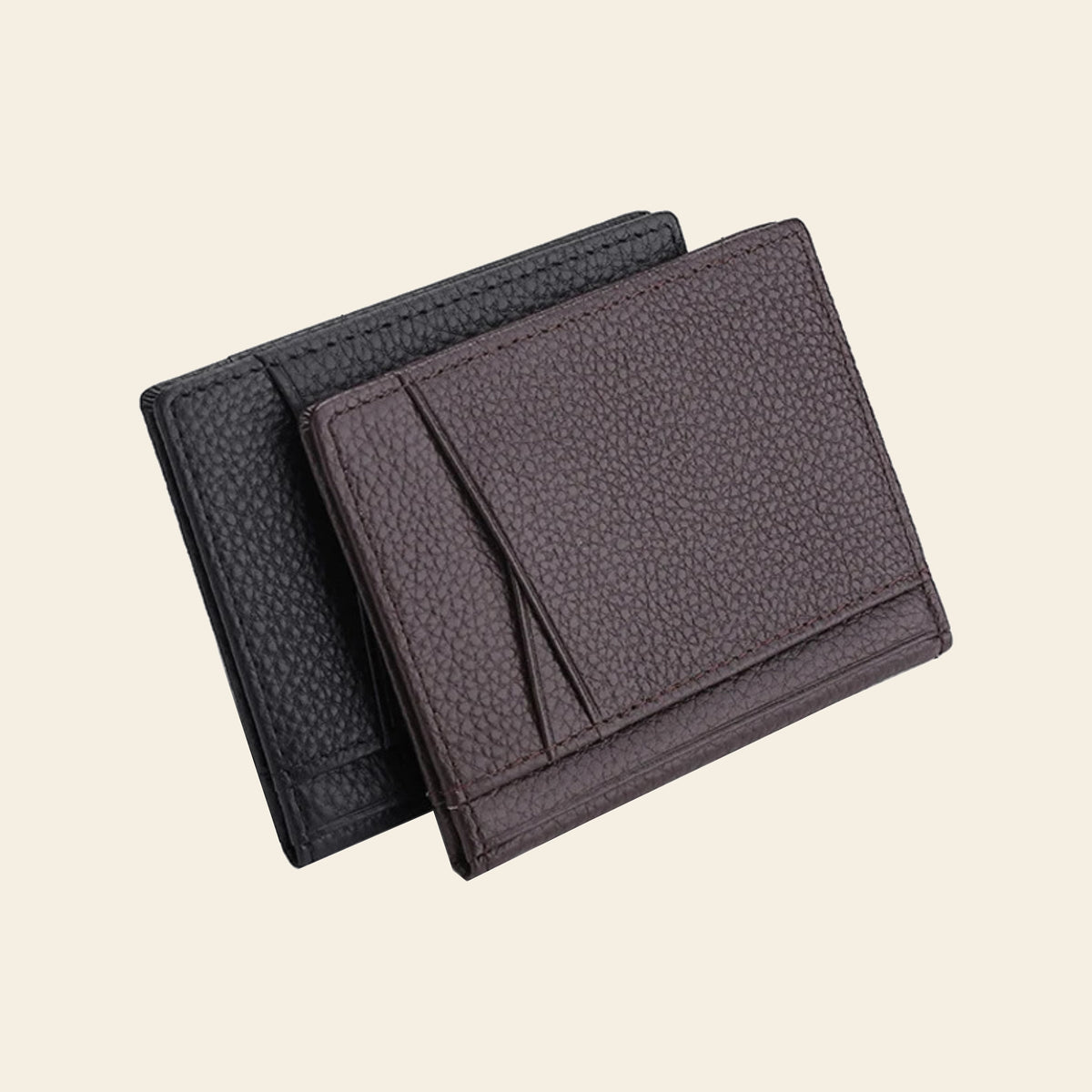 Porte-cartes en cuir luxe pour homme 2 volets fin