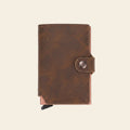 Porte-cartes en cuir luxe pour homme automatique pop-up sécurisé anti-RFID