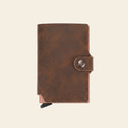 Porte-cartes en cuir luxe pour homme automatique pop-up sécurisé anti-RFID