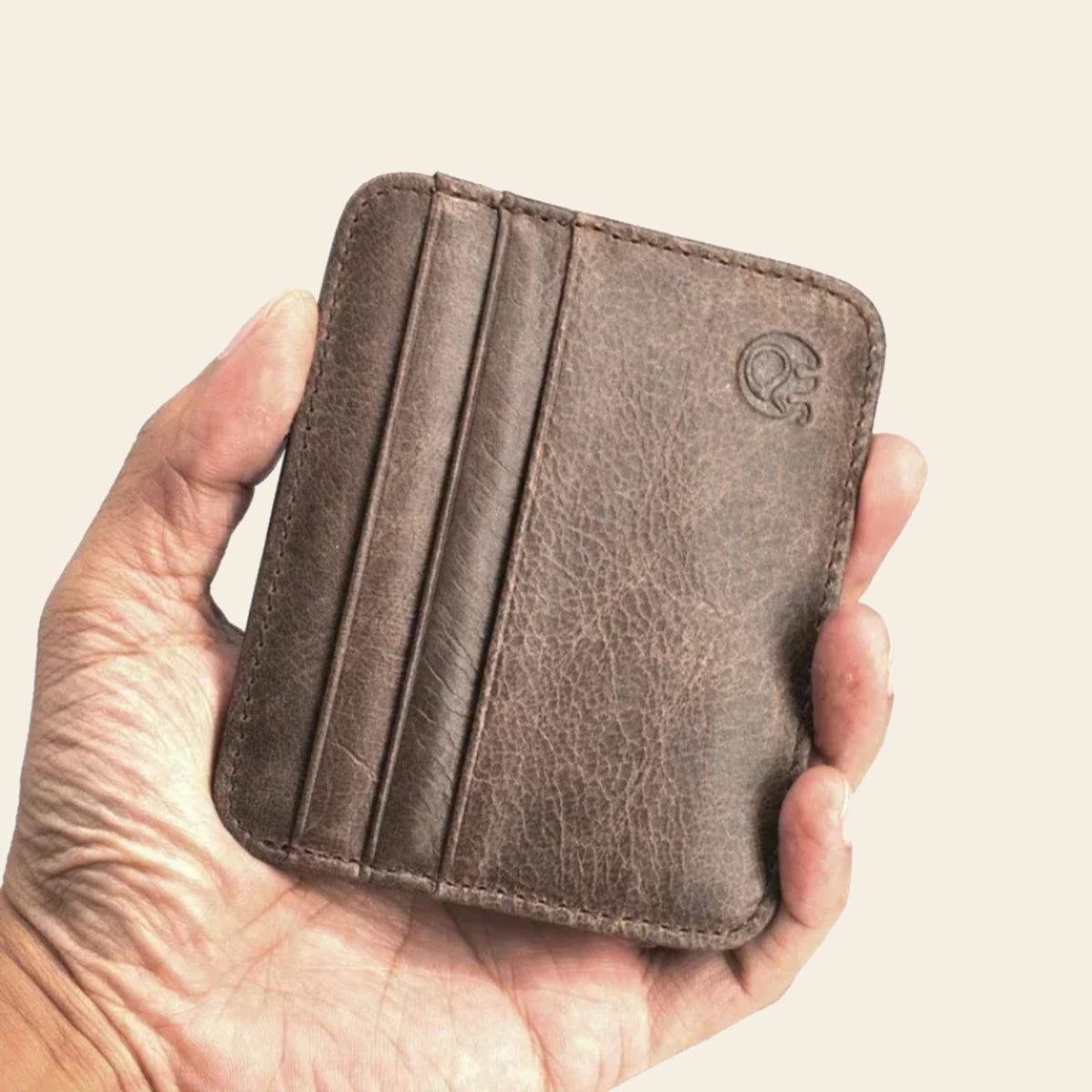 Porte-cartes en cuir luxe pour homme minimaliste vintage