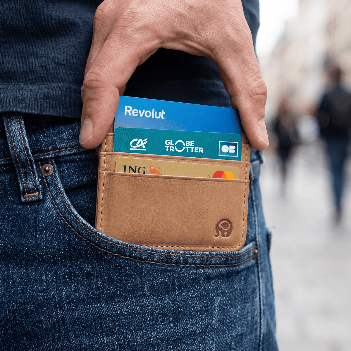 Porte-cartes en cuir luxe pour homme minimaliste vintage