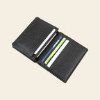 Porte-cartes en cuir luxe pour homme pliable compact