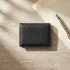 Porte-cartes en cuir luxe pour homme pliable compact