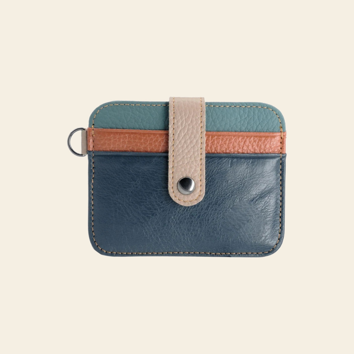 Porte-cartes en cuir luxe pour homme simple compact porte clé